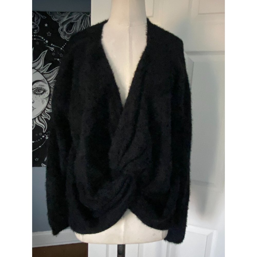 NWT Fuzzy oversized criss cross sweater by Seduction Small but runs BIG